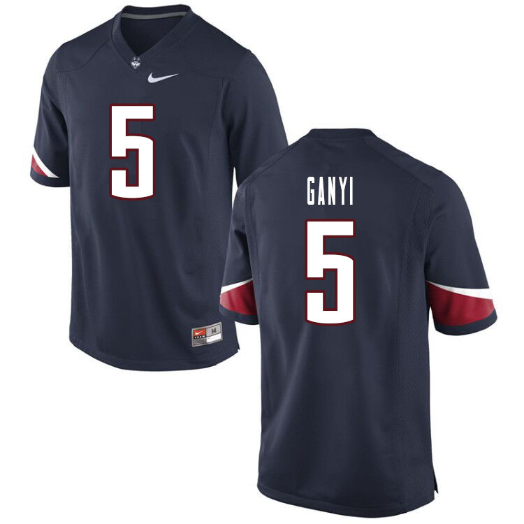 Men #5 Terrence Ganyi Uconn Huskies College Football Jerseys Sale-Navy - Click Image to Close
